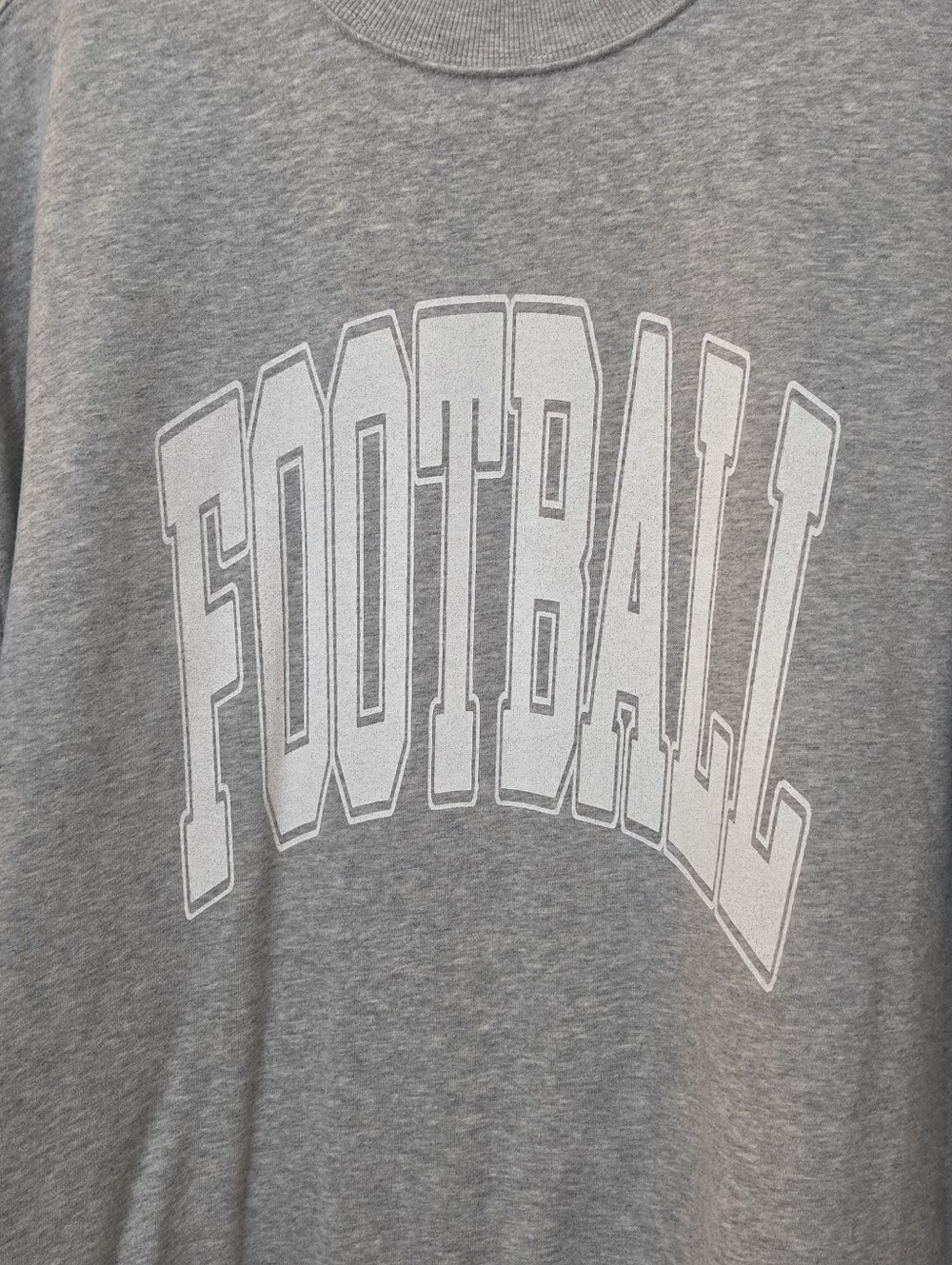 Pink Lily Light Gray "Football" Pullover, Womens Medium, Oversized - Picture 2 of 6
